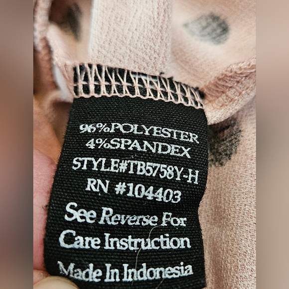 Fifty Street Womens Pink & Black Polka Dot 3/4 Sleeve V-Neck Top Size Medium - Picture 5 of 10